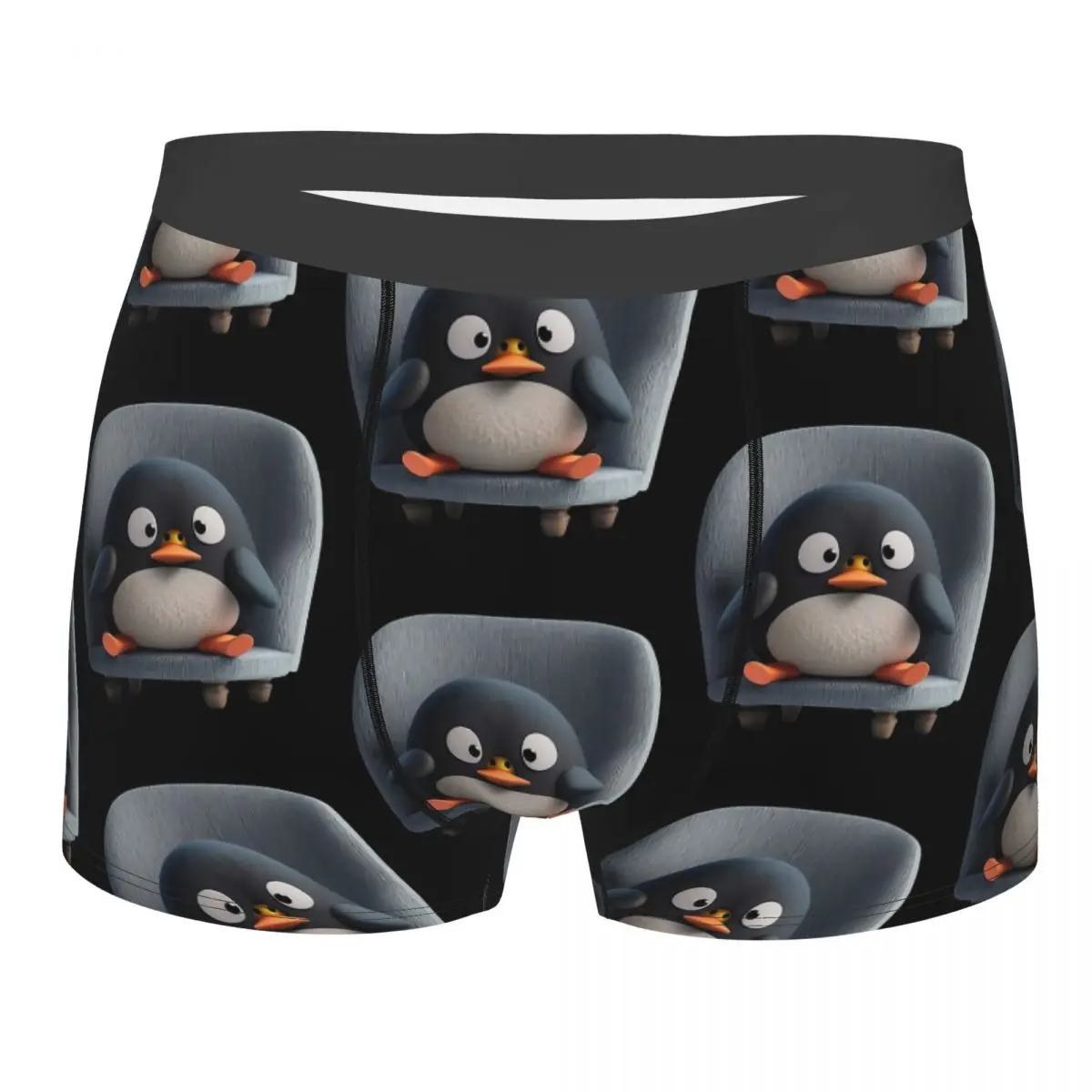 

Angry Pingu Sitting On Chair Men Boxer Briefs Highly Breathable Underpants High Quality Print Shorts Gift Idea