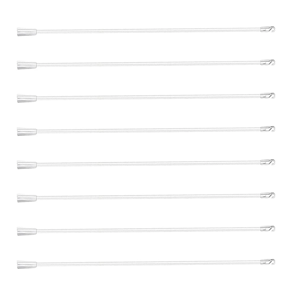 

8pcs Trolley Hook Handle 24 Inch Transparent Curtain Rods Replacement Parts Wand for Blinds Window Accessories Vertical Blinds