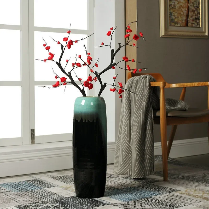 for Fashion Floor to Ceiling Vase Home Decoration Ceramic Dried Flowers European Handicrafts Modern Simple Ornaments Handmade