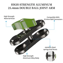 Aluminum Alloy 1 Inch Ball Head Joint Base Double Socket Arm Extension Arm Motorcycle Bike Phone Mount