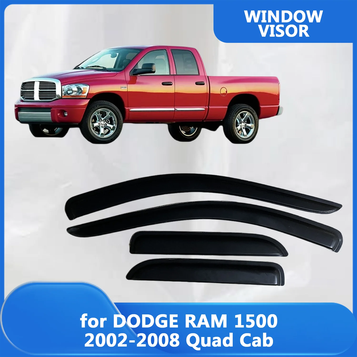 

Window Visor for DODGE RAM 1500 2002-2008 Quad Cab Extended Cab Wind Deflectors Rain Guards Door Visor Vent Shades Ventvisor