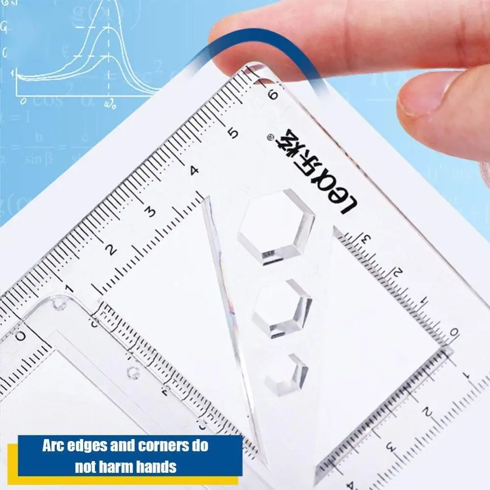 Multifunctional Drawing Ruler New Universal Plastic Drawing Template Measuring Rotatable Measuring Tool School