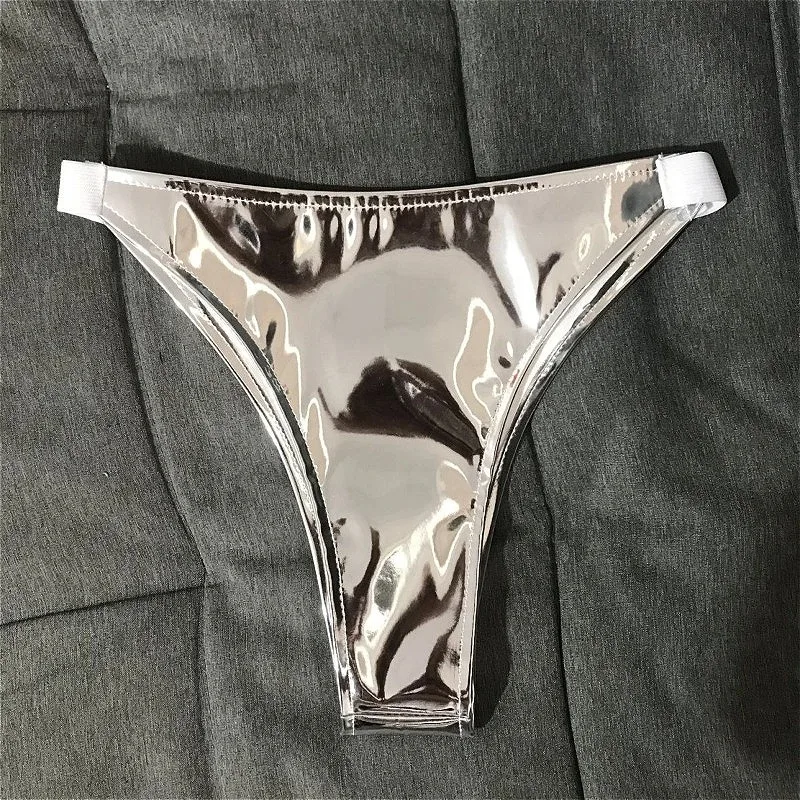 Błyszczące, seksowne damskie mikro szorty, obcisłe, z lakierowanej skóry, błyszczące, mini majtki dla tancerki, na występy sceniczne, z niskim stanem.