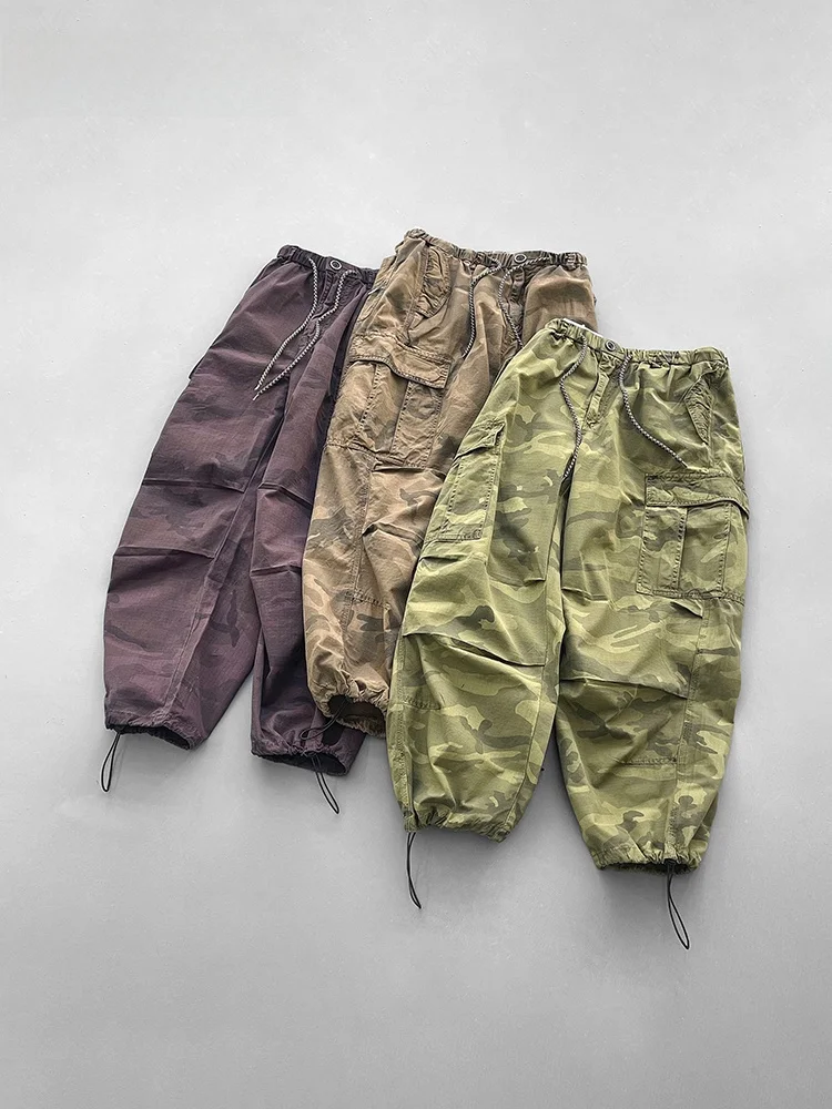 

Casual Men's Workwear Pants Spring American Camouflage Outdoor Large Pocket Straight Leg Loose Harlan Cuffed Trousers Trendy