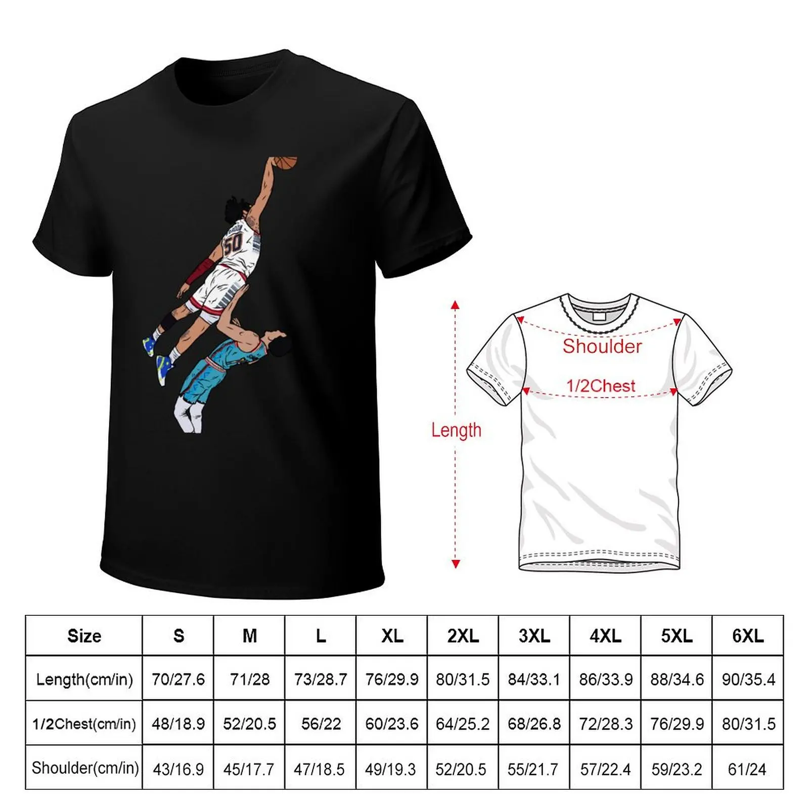 Aaron Gordon Dunks on Landry Shamet T-Shirt Trendy Casual Short Sleeve Shirt