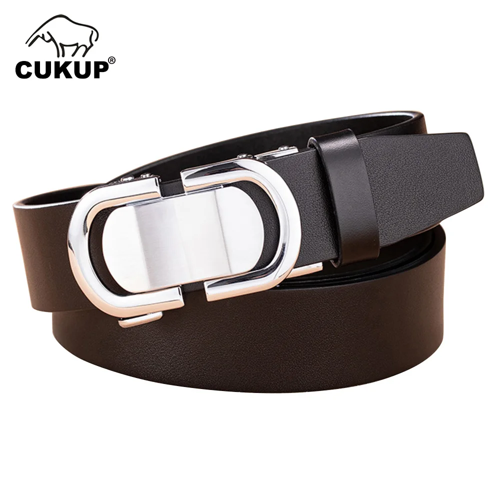 

CUKUP Male Design Luxury Formal Accessories Waistband Belts for Men Top Quality Cow Genuine Leather Belt Automatic Buckle NCK117