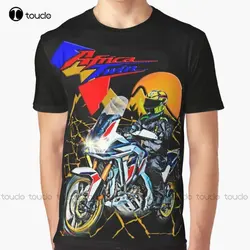 Africa Twin True Adventure Crf1100L 2022 Adventure, Motorbike Graphic T-Shirt Cotton Outdoor Simple Vintage Casual Tee Shirts