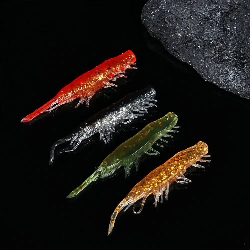 10Pc Soft Silicone Bait Carp Sea Worm Biting Shrimp Carp Bass Pike Fishing Lure Rockfishing Gambita Lure Carp Bass Swimbait