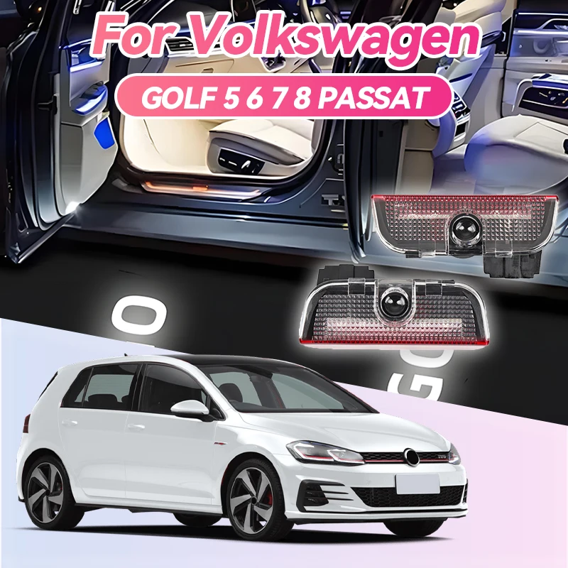 

2026 Горячая для VOLKSWAGEN VW светодиодная лампа для дверей автомобиля, аксессуары для внутреннего украшения для VW Touareg 7P Passat B6 B7 B8 B9 Arteon J
