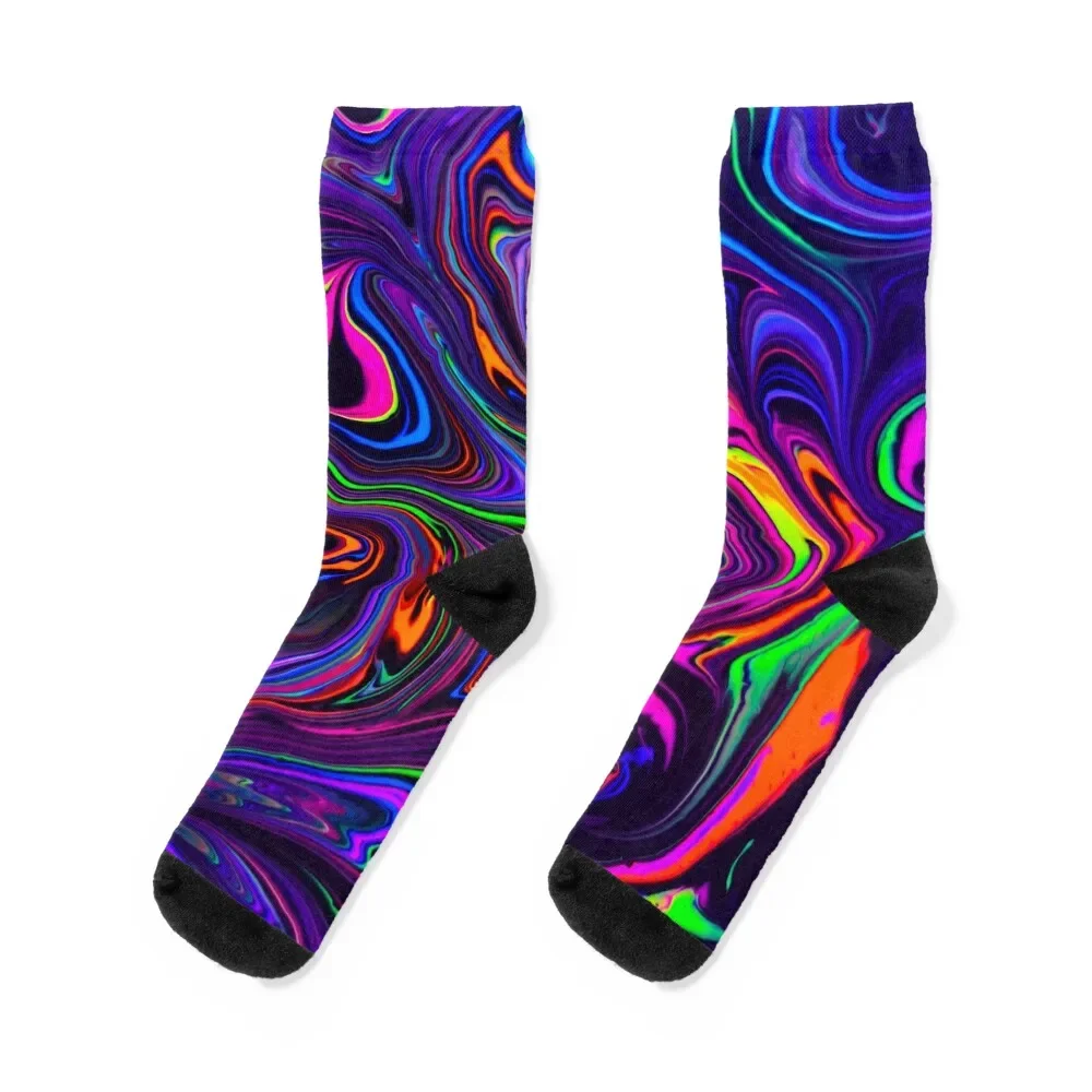 Neon Space Waves Socks cool Children's anti-slip Socks For Girls Men's