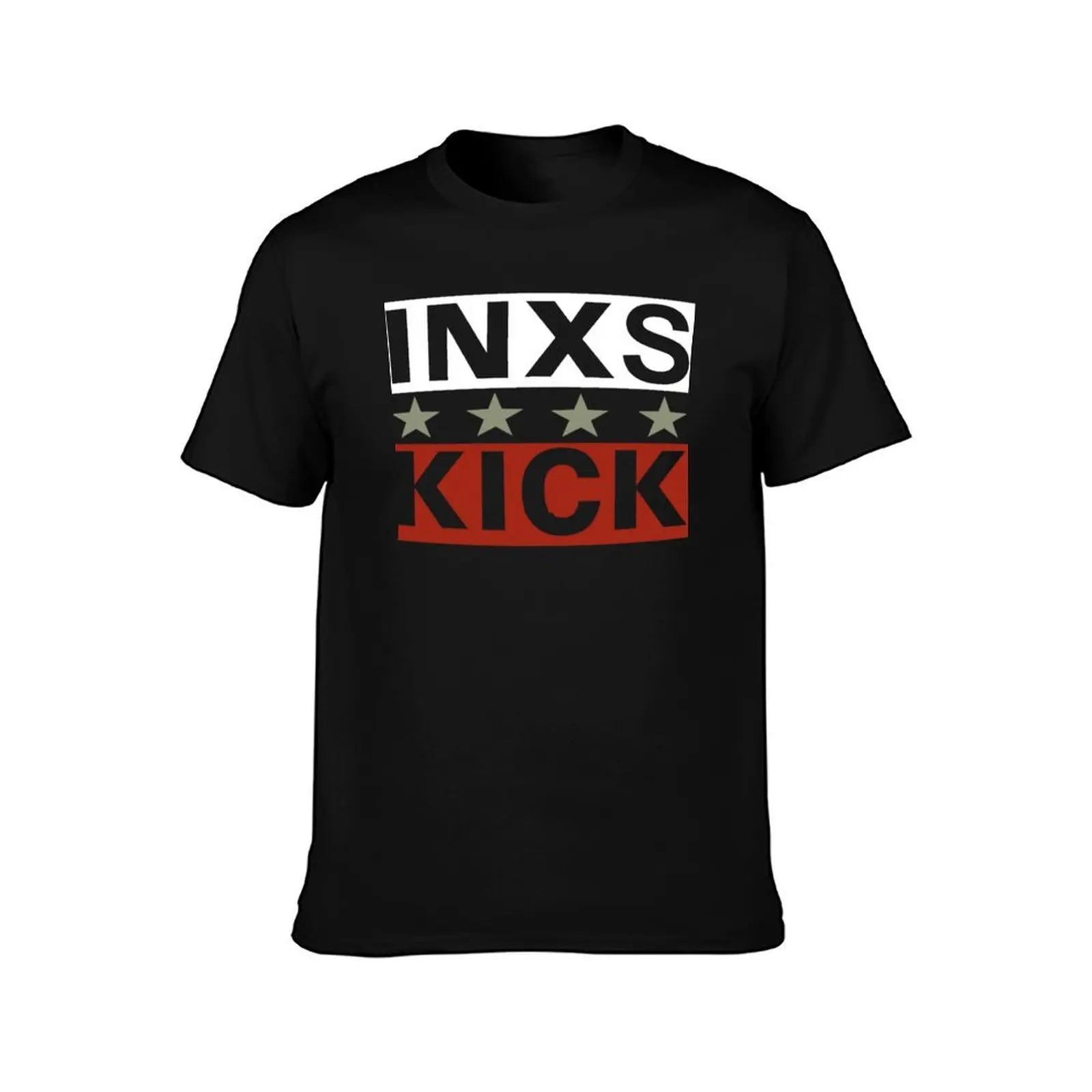 INXS Kick 2 T-Shirt, Summer Casual Cotton Tee, Oversized Streetwear Tops, Vintage Graphic Print, Loose Fit Short Sleeve