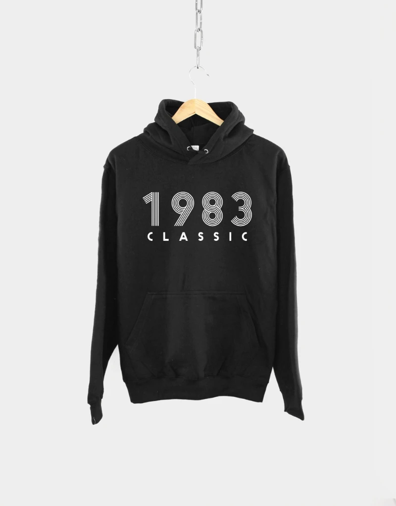 

1983 Hoodie - 1983 Classic Retro 40th Birthday Hoodie Mens Husband Birthday Hoodie Brother Birth Year Hoodie Year Numbers Hoody