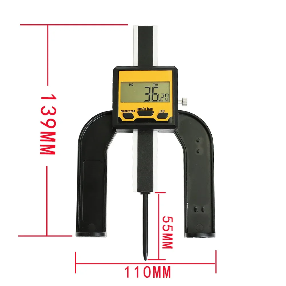 ETOPOO Digital Depth Gauge Digital Tread Depth Gauge LCD Magnetic Self Standing Aperture 80mm Hand Routers