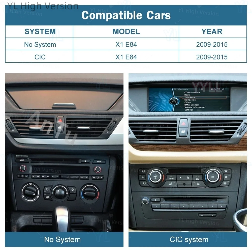 1920*720 Linux Touch Screen Wireless Carplay Android Auto Car Multimedia Player Display For BMW X1 E84 2009-2015 CIC Head Unit