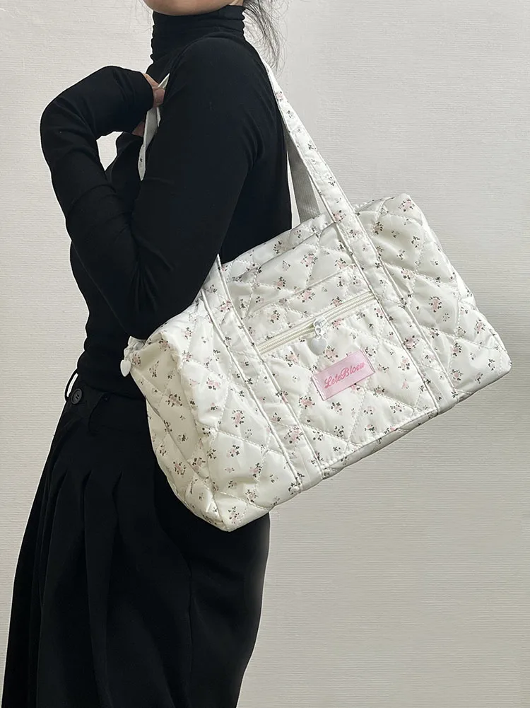 Korean Style Stroller Organizer Bags Flower Multi-pocket Floral  Portable Baby Care Storage Baby Diaper Organizer