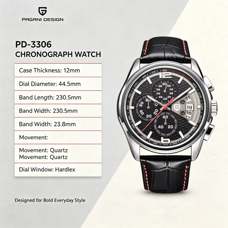 PAGANI DESIGN Chronograph Stop Watch for Men Quartz Multi-function Military Pilot Relógios Masculino Reloj Hombre Montre Homme