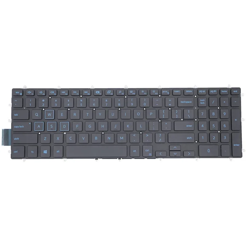 Novo padrão dos eua teclado portátil para dell inspiron g3 15 3579 3779 g5 15 5587 g7 15 7588 azul/vermelho backlight teclado