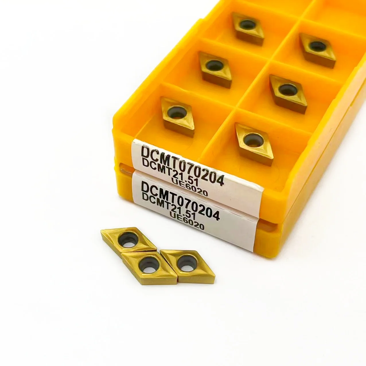Inserto de carburo de alta calidad DCMT070204 UE6020, herramienta de torneado interno de Metal DCMT070204 VP15TF, torno de fresado, corte de placa