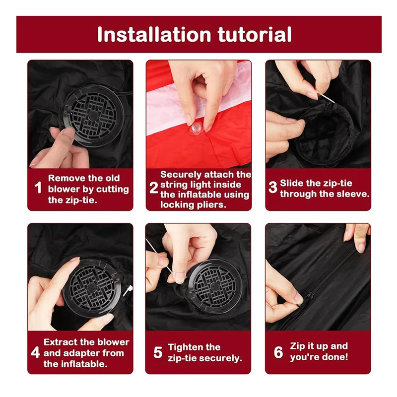 【RABATT】استبدال المروحة القابلة للنفخ، محول يتميز بمنفاخ مروحة الهواء 1.5 أمبير، مجموعة أدوات إضاءة لمبات LED المكونة من 3 مصابيح LED لقابس عيد الميلاد الأمريكي #6