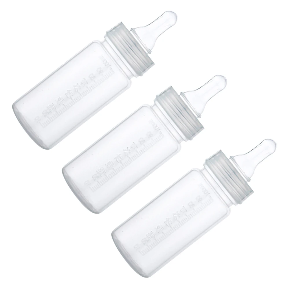 

3Pcs Disposable Baby Milk Feeder Milk Bottle Transparent Feeding Bottles with Scale Portable for Home Outdoor Use