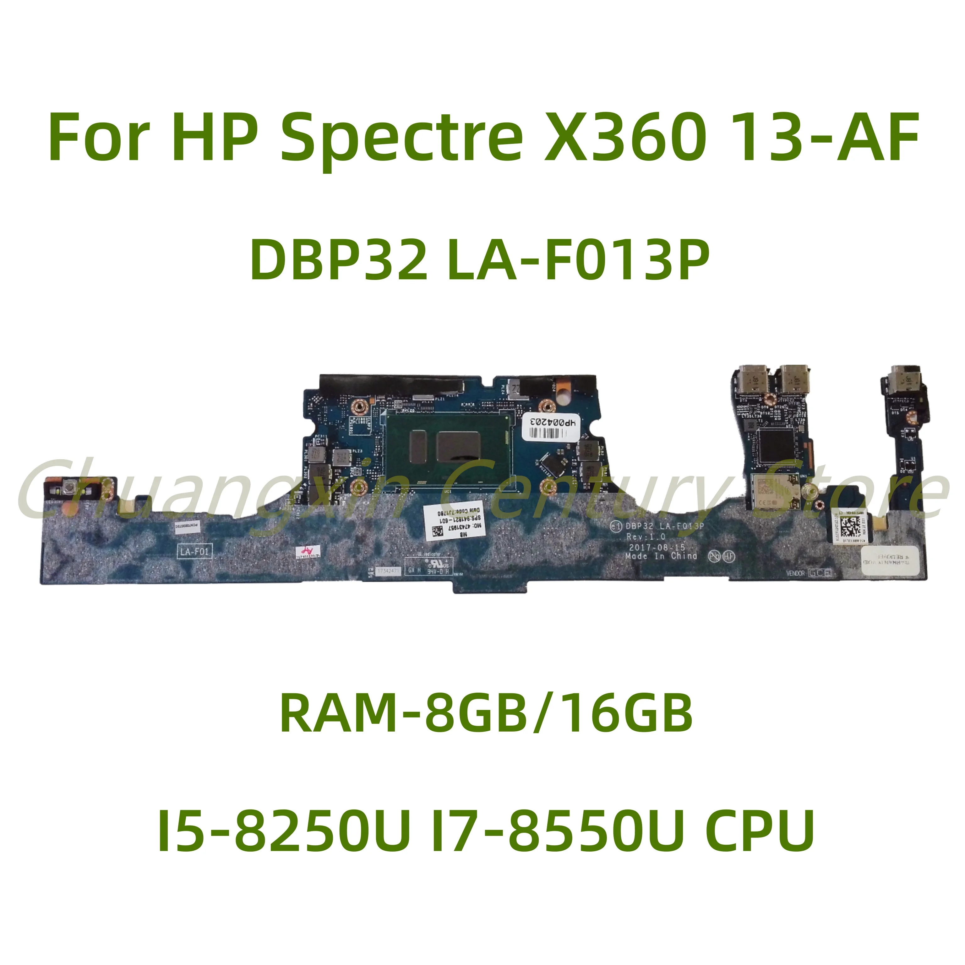 DBP32 LA-F013P motherboard Suitable for HP Spectre X360 13-AF laptop with I5-8250U I7-8550U CPU RAM-8GB/16GB 100% Tested Fully