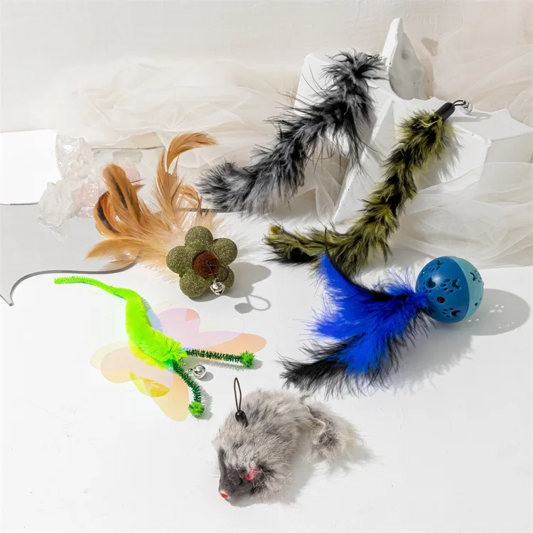 

Teasing Cat Stick Feather Dragonfly Butterfly Series Replacement Head Cat Toy Teasing Cat Ball Pet Supplies