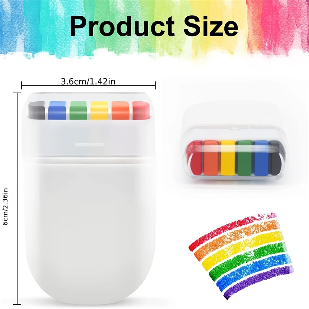 2 Packs of 6-Color Rainbow Face Paint Crayons, Rainbow Strip Face Graffiti Crayons for Sports, Festivals, and Halloween