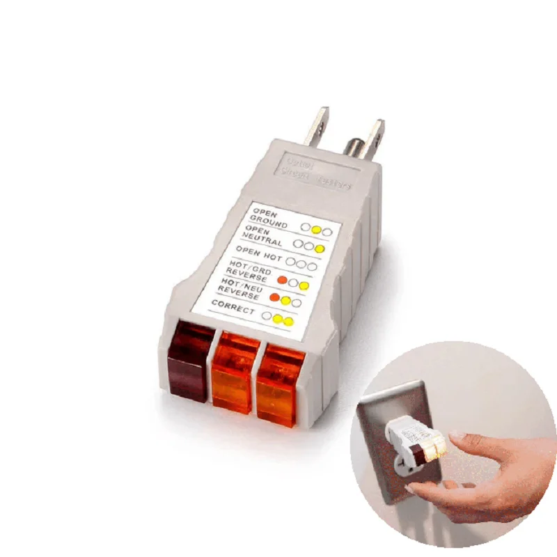 

Socket Outlet Circuit Testers Used In USA Market，Detect Common Improper Wiring Conditions，Grounding Adapter Splitter Safety Plug