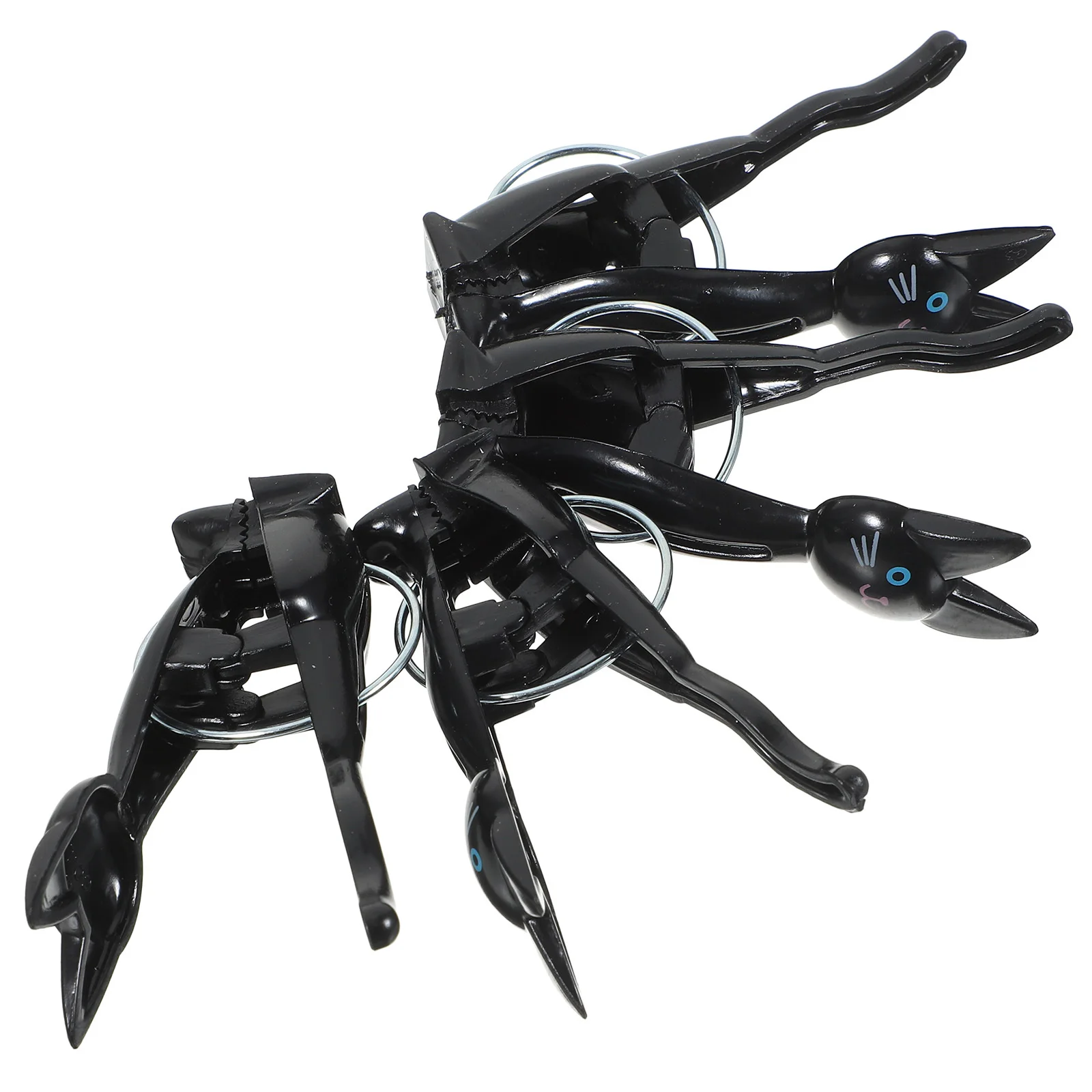 4Pcs High Elasticity Cat Shape Clothes Clips Windproof Plastic Towel Clips for Beach Towel Quilt Fixing Clamp Multipurpose