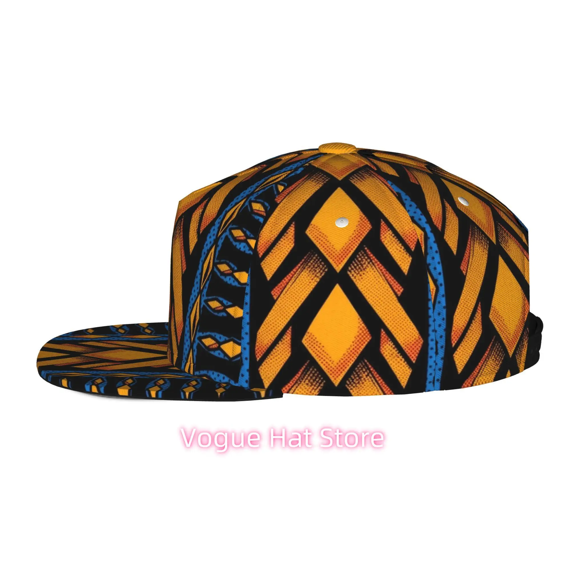 Men'S And Women'S Baseball Cap, Abstract Geometric Pattern with Vibrant Colors Adjustable Snap-On Brim, Flat Top Design – Suitab