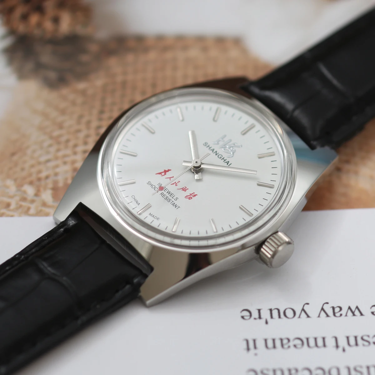 36mm Shanghai Men\'s Watch Retro 7120 Manual Mechanical Movement Minimalist Business Mechanical Wristwatches Drop Shipper