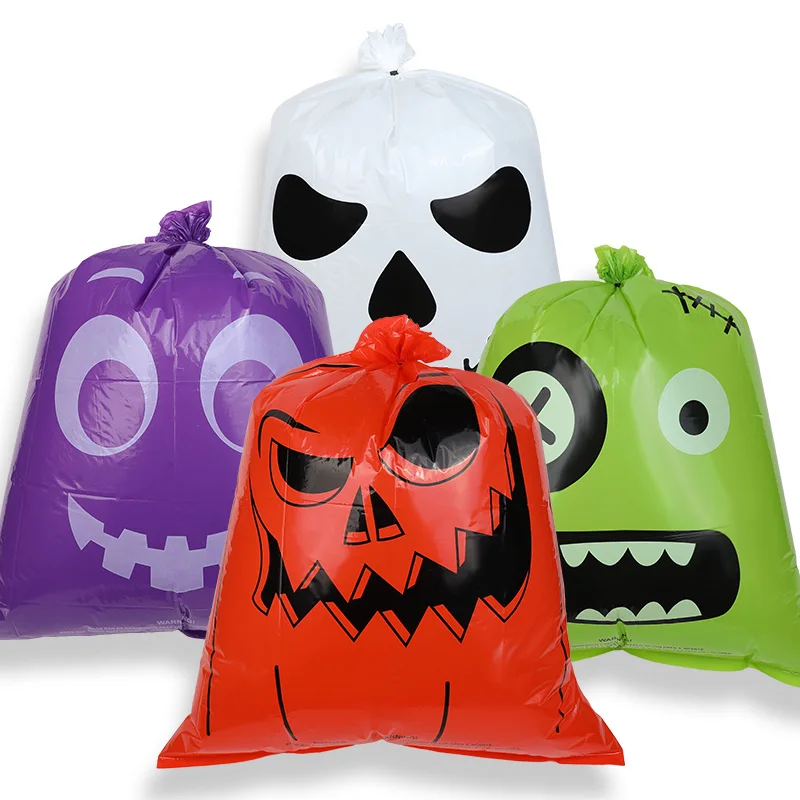 Große Halloween-Kürbis-Müllblattbeutel aus Kunststoff für Zuhause, Outdoor, Garten, Hof, Dekoration, Rasentasche, fröhliche Halloween-Party-Requisiten – Detail 2
