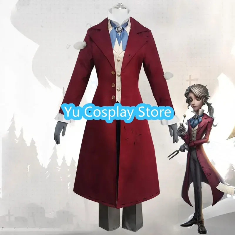 Game Identity V Composer Frederick Kreiburg Cosplay Costume Red Party Suit Coat Top Pants Hallween Uniforms Custom Made