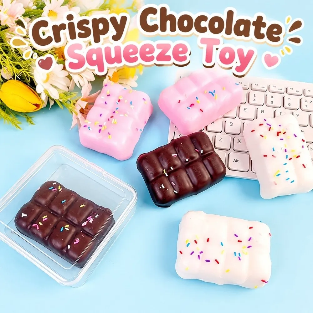 Crunchy Sound Crispy Chocolate Stress Toy Crackable Texture TPR Wax Cracking Squeeze Toy Stress Relief Handmade Craft