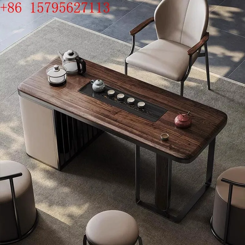 

Чайный столик из черного ореха, бытовой маленький чайный столик, новый китайский высококачественный небольшой балконный чайный столик и комбинация стула