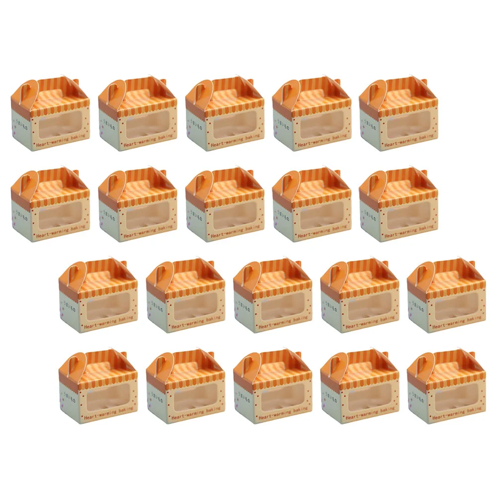 

20 Pcs Mini Food Toys 20pcs Simulation Cake Toast Dessert Box 1:12 Dollhouse Accessories Supply Decor Baking Micro Landscape