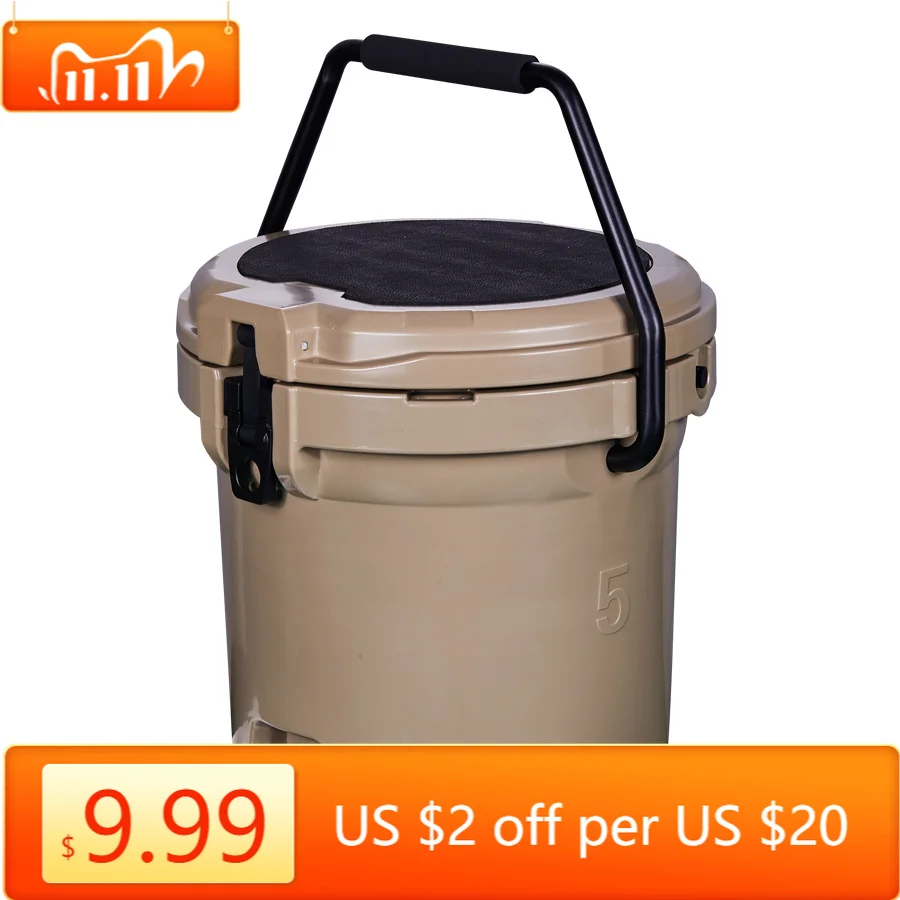 KUER 5 Gallon Roto‑Molded Insulated Beverage Ice Bucket For Hotel Commercial Drink Cooling Storage