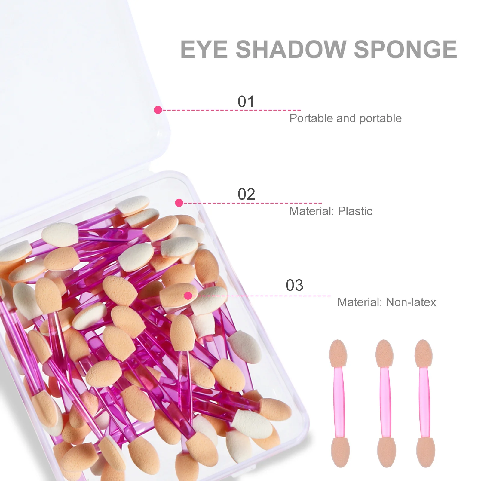 250 قطعة فرشاة ظلال العيون مزدوجة نهاية لينة اللاتكس نصائح خفيفة الوزن المحمولة ظلال العيون الإسفنج تطبيق أدوات ماكياج عدة