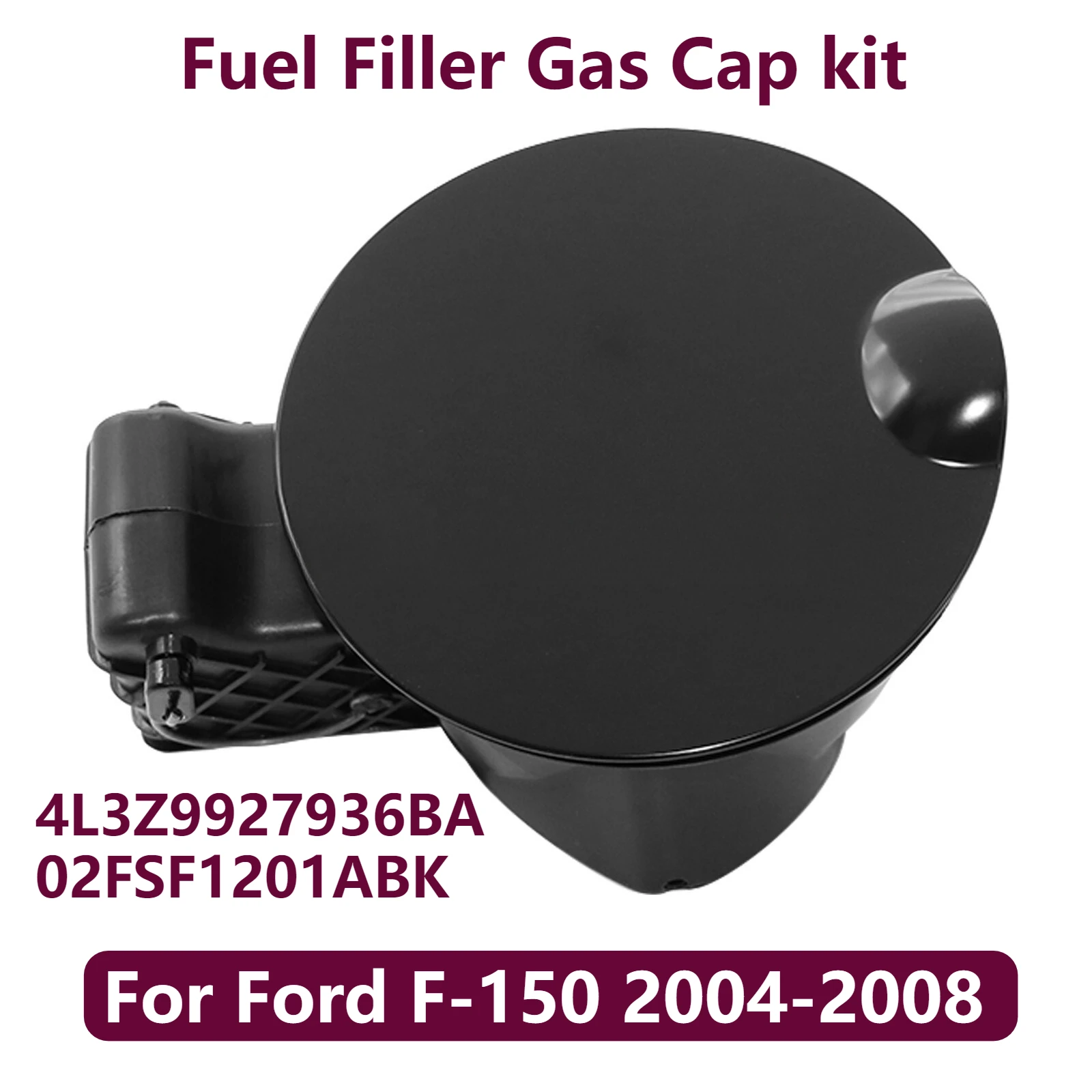 Tapa de llenado de combustible, tapa de puerta, kit de tapa de puerta y compatible con Ford F-150 2004-2008 4L3Z9927936BA, 02FSF1201ABK 4L3Z-9927936-BA