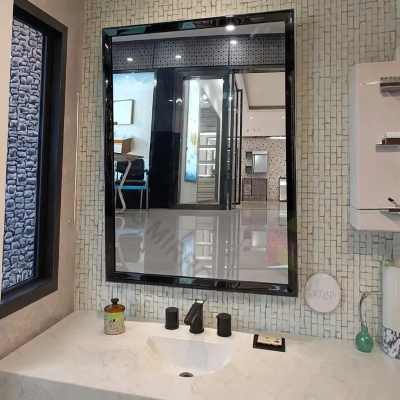 Hotel custom modern design Ed intelligent anti-fog luminous touch screen wall-mounted bathroom mirror with toilet light