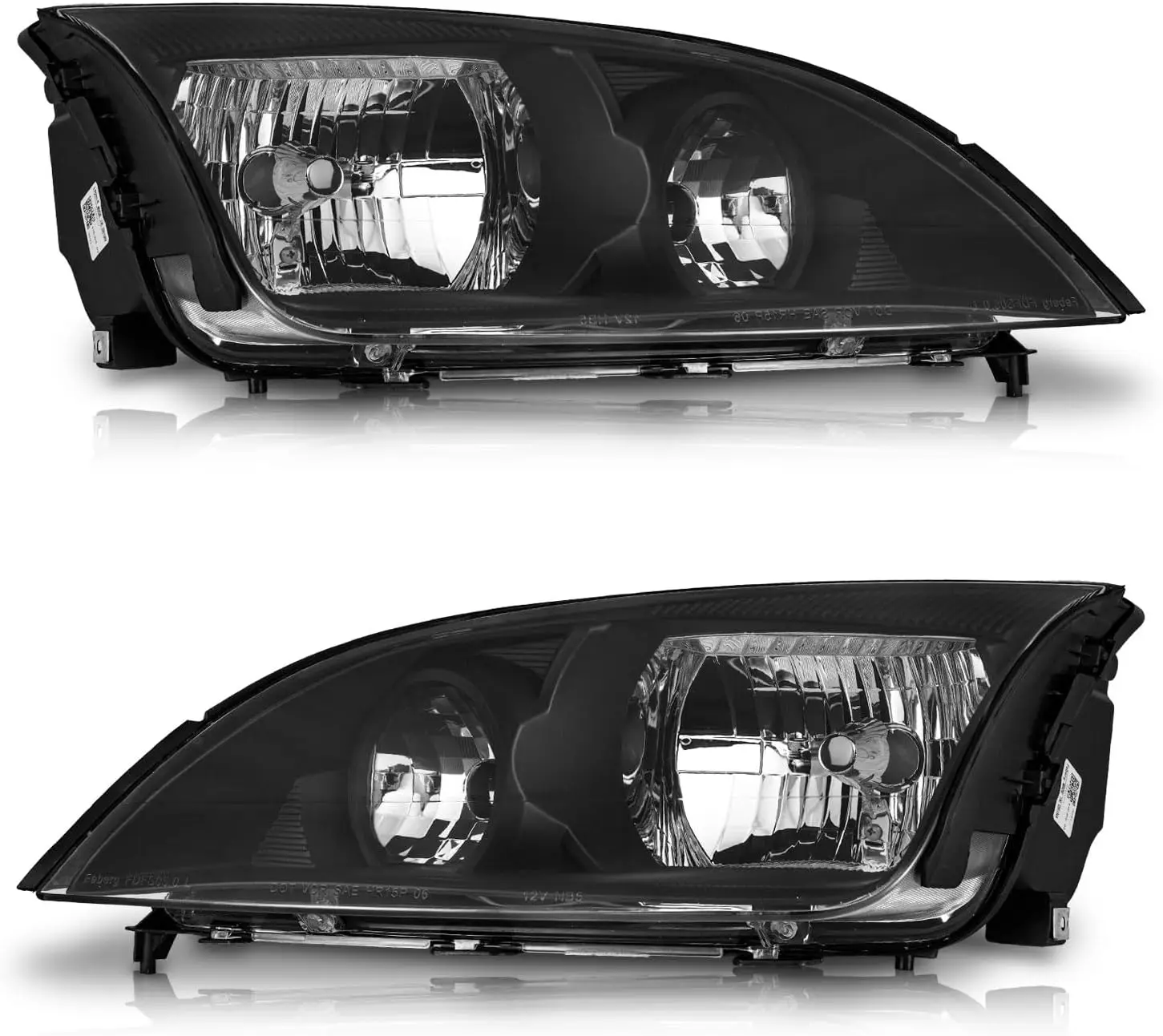 

Фары для Ford Focus 2005-2007, замена фары в сборе для Ford Focus 05 06 07, черный корпус, прозрачный отражатель, левый + R