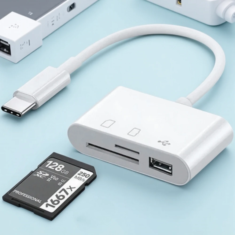 

3in1 USB OTG SD TF Card Reader Adapter High Speed Data Transfer For Laptop PC Mobile Phones