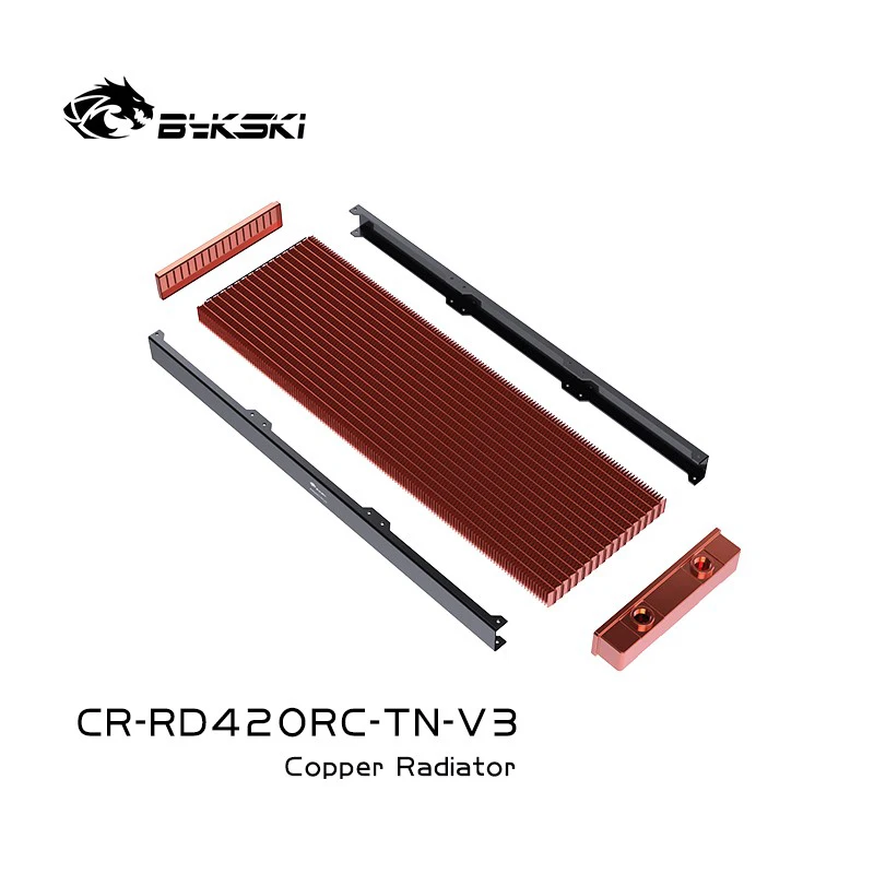 Bykski CR-RD420RC-TN-V3 ，28mm Thick 140mm 280mm 420mm Copper PC Water Discharge Liquid Heat Exchanger Radiator for 140mm Fans