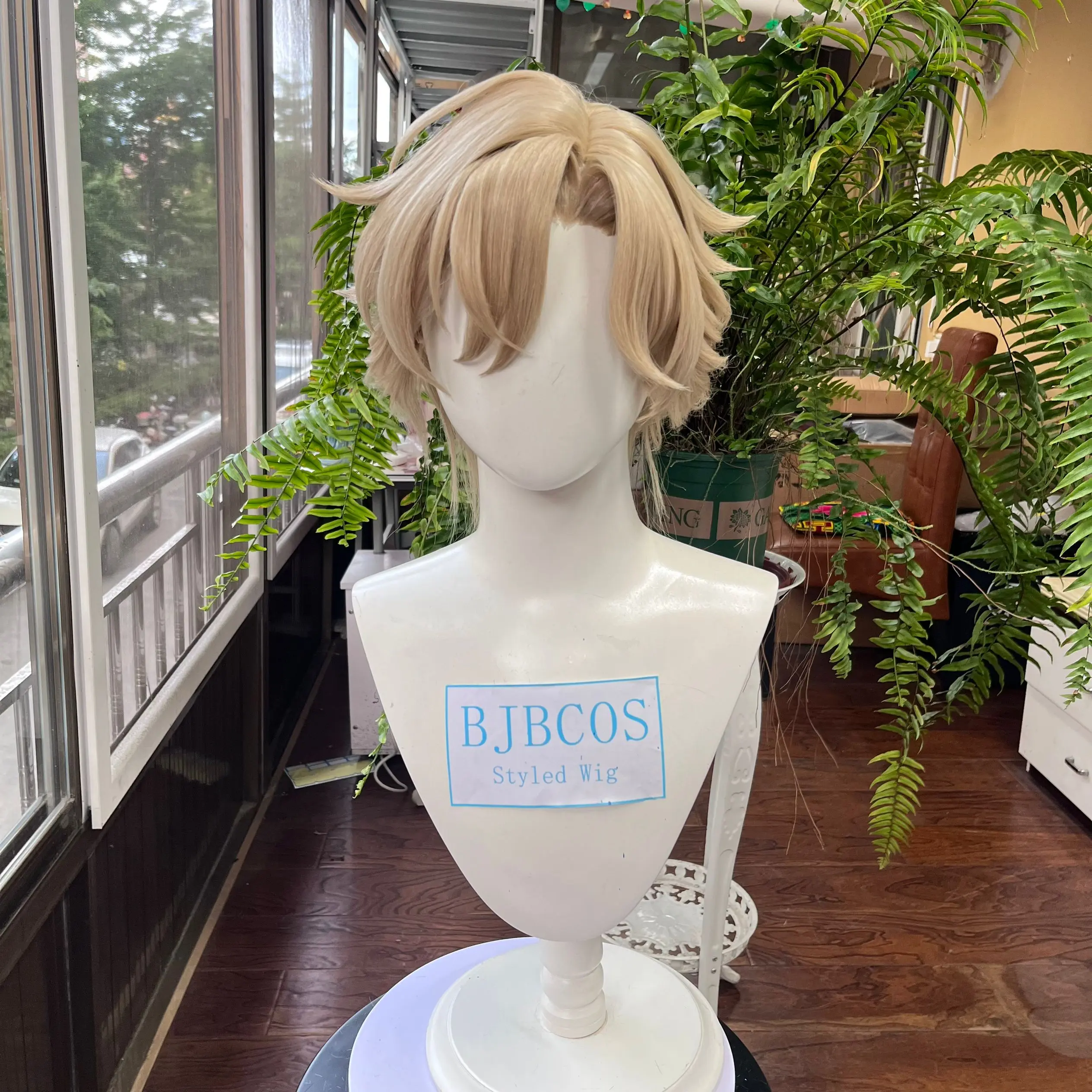 

[Styled] Aventurine Wig Game Honkai Star Rail Aventurine Male Cosplay Wig HSR Short Flax Gold Hair Halloween