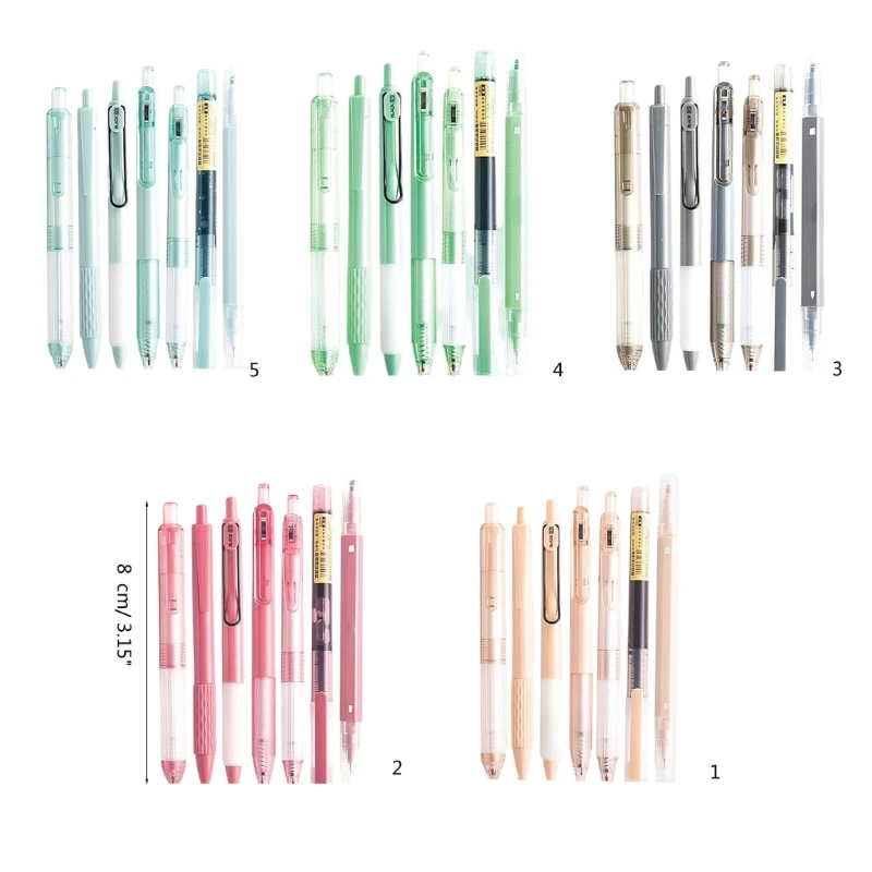 7 шт./компл. 0,5 мм гелевая ручка, быстросохнущая нейтральная ручка, выдвижная чернильная ручка, ручка для подписи, ручка для