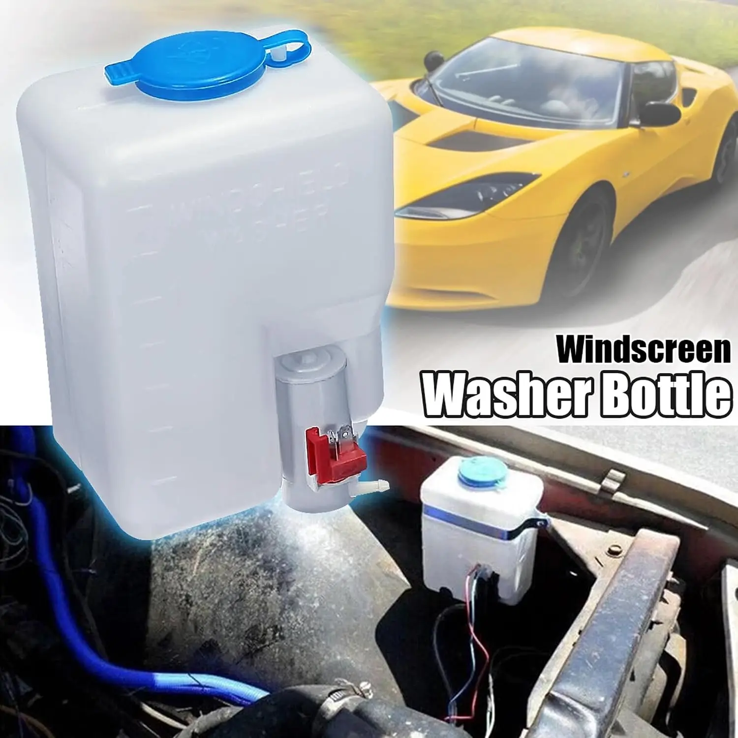 1.8L 12V Windshield Washer Pump Reservoir Tank Kit With Hose Switch For Truck SUV RV Auto Cleaning Repair Tool Windscreen Wipers 3