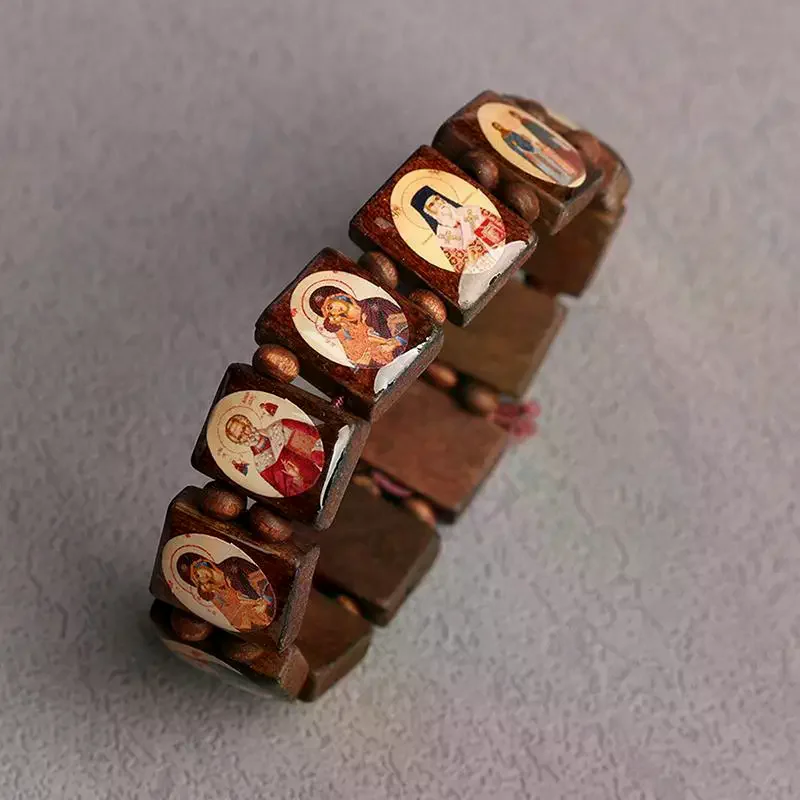 /HTF/Wooden Bracelet Jewelry Mary Faith Rosary Bracelet Religious Jewelry Natural