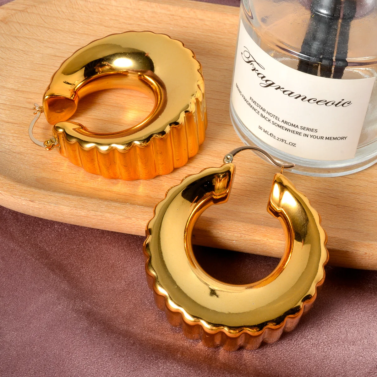 Diana Baby Minimalist Earrings For Women Luxury Earrings Drop Copper U-Grained Vintage Gold Plated Jewelry Party Gifts
