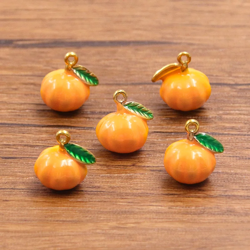 

2Pcs 12X13mm 304 Stainless Steel Enamel Two-sided Drop Oil Vegetable Pendant Pumpkin Charm DIY Earrings Jewelry Making