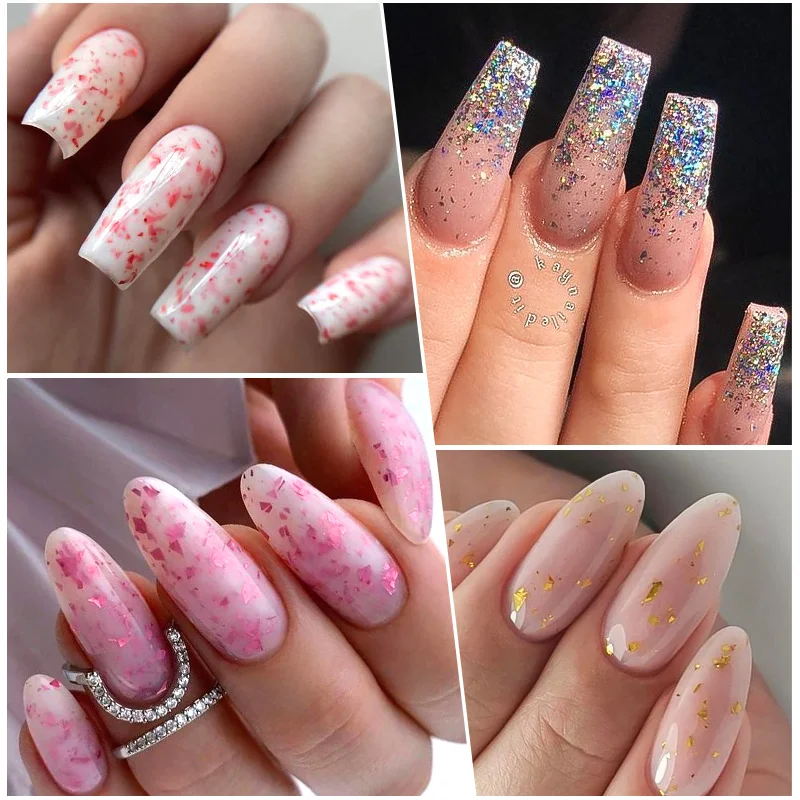 7ML Gold Foil Quick Extension Nail Gel Vernis Semi Permanent Acrylic Crystal Pink Clear Nude Gel Nail Polish UV Construction Gel — zdjęcie 4